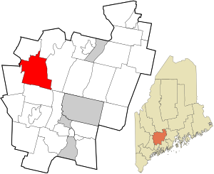 Location in Kennebec County and the state of Maine