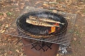 Charcoal‐grilled on a shichirin