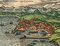 Сантандер, яким його побачив Йоріс Хефнагель наприкінці XVI століття. Ця гравюра є найдавнішим із існуючих зображень міста