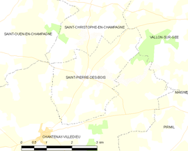 Mapa obce Saint-Pierre-des-Bois