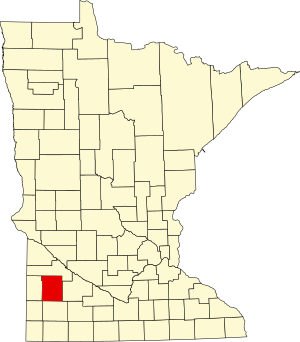 Map of Minnesota highlighting Lyon County