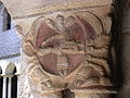 Romanesque capital in the cloister of the collegiate church in Alquézar →