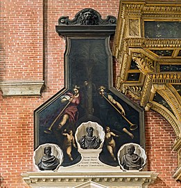 Jacopo Palma il Giovane e Jacopo Albarelli, monumento a Palma il Giovane, Palma il Vecchio e Tiziano Vecellio