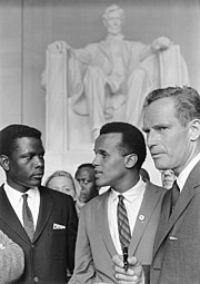 Sidney Poitier, Harry Belafonte and Charlton Heston