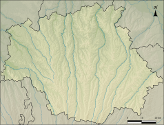 Mapa konturowa Gers, w centrum znajduje się punkt z opisem „Auch”