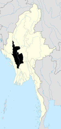 Location o Magway Region in Burma