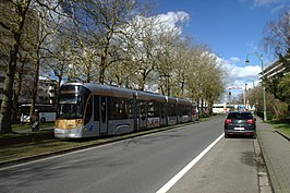 Tram 94 richting Herrmann-Debroux na de halte Seny-park.