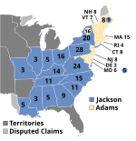 Electoral map, 1828 election