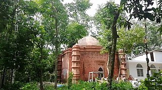 Nasrat Gazi Mosque next to its modern counterpart