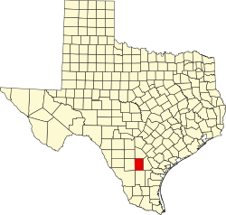 map of Texas highlighting McMullen County