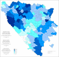 Удео Срба у Босни и Херцеговини по општинама 1961. године