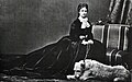 with her dog shadow, 1867