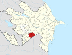 Map of Azerbaijan showing Fuzuli Rayon