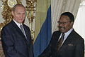 Omar Bongo with Vladimir Putin, April 24, 2001