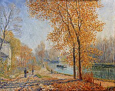 Les Bords du Loing ; effet d'automne le matin à Moret (1904)