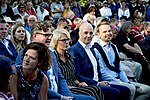 Elisabeth Svantesson tillsammans med Gunnar Strömmer, Fredrik Reinfeldt och Anna Kinberg Batra, under Almedalsveckan i Visby 2019.