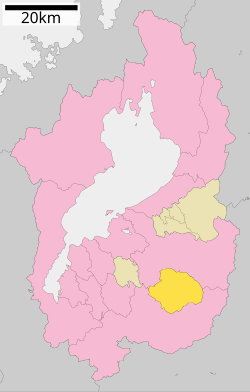 Location of Hino in Shiga Prefecture