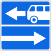 Exit to road with a contraflow bus lane