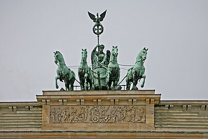 The quadriga and bas-reliefs