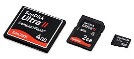 Карты памяти CompactFlash, SD и microSD