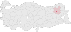 Erzurum tartomány elhelyezkedése Törökország térképén
