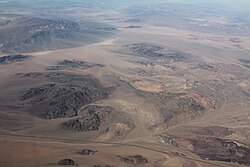 Aerial view of the sorrunding area. The interstate exit at Halloran Springs can be seen at the bottom right.