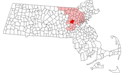 Location in Middlesex County in Massachusetts