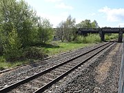 Tracks of the North Wales Coast line at former Saltney Ferry railway station