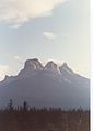 The three peaks of Three Sisters Mountain at Canmore, Alberta