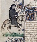 Enluminure de Geoffrey Chaucer dans le manuscrit Ellesmere.