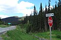 Road sign; all that indicates the vanished ghost town of Stanley on highway 26