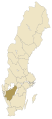 English: Location of the Swedish province of Västergötland Svenska: Det svenska landskapet Västergötlands läge