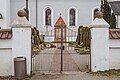 * Nomination An entrance gate to the cemetery of the church St. Lorenz in Oberföhring --FlocciNivis 17:12, 29 October 2024 (UTC) * Promotion I think there could be a little more contrast. Otherwise good. --Benjism89 19:07, 29 October 2024 (UTC)  Done I increased the contrast --FlocciNivis 10:26, 2 November 2024 (UTC)  Support Ok now. --Benjism89 18:49, 3 November 2024 (UTC)