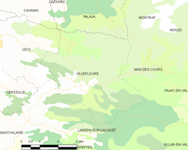 Mapa obce Villefloure