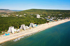 Vedere aeriana a coastei Albena