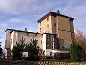 Der als Wohnhaus genutzte Malakowturm des Concordiaschachtes II in Oelsnitz/Erzgebirge