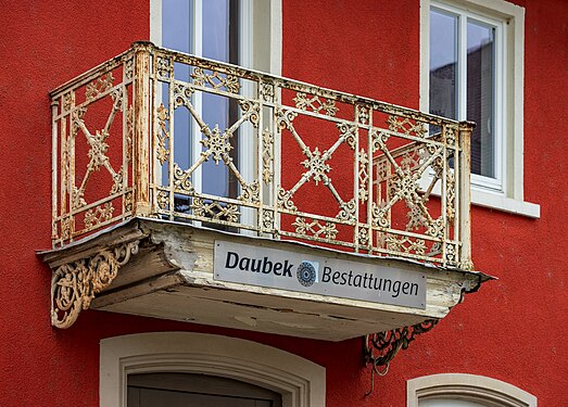 Cast-iron balcony in Kirchberg an der Jagst, Germany