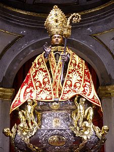 San Fermín image in his chapel in San Lorenzo Church