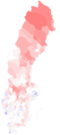 Skala, rött (S+V+MP) till blått (M+C+FP+KD)