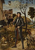 Молодой рыцарь на фоне пейзажа. 1510. Холст, масло. Музей Тиссена-Борнемисы, Мадрид