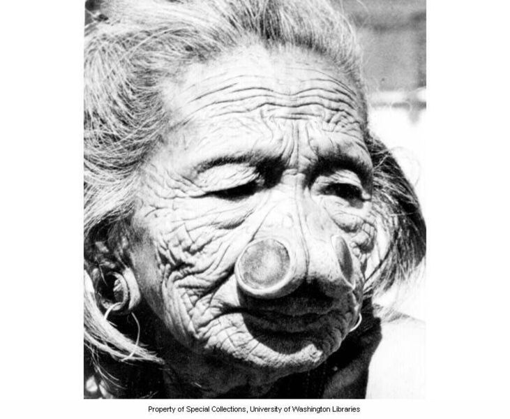 File:109 year old Apatani woman with nose plugs in Subansiri Frontier district, India (c. 1954).jpg