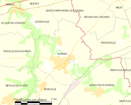 Mapa obce Auneau