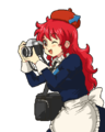 red haired Commons-tan with a camera (Moe anthropomorphism)