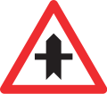 3.05 Crossing with a road without priority ahead (indicates priority on non-principal roads only; see also 6.12–6.17)