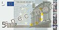 Billete de 5 euros de 2002.