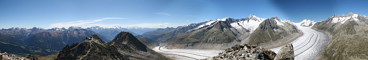 Panorama ledenjaka Aletsch s vrha Eggishorna 2007.