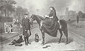 Queen Victoria and John Brown, with Helena and her sister Louise seated on the bench.