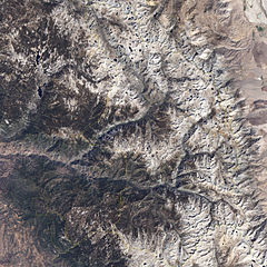 Kings Canyon National Park as seen from space