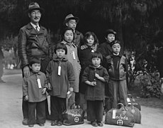 Photograph of Members of the Mochida Family Awaiting Evacuation - NARA - 537505 - Restoration