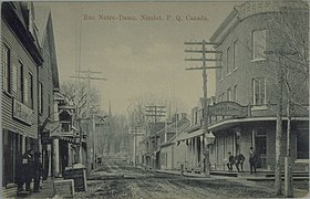 Rue Notre-Dame à Nicolet vers 1910.